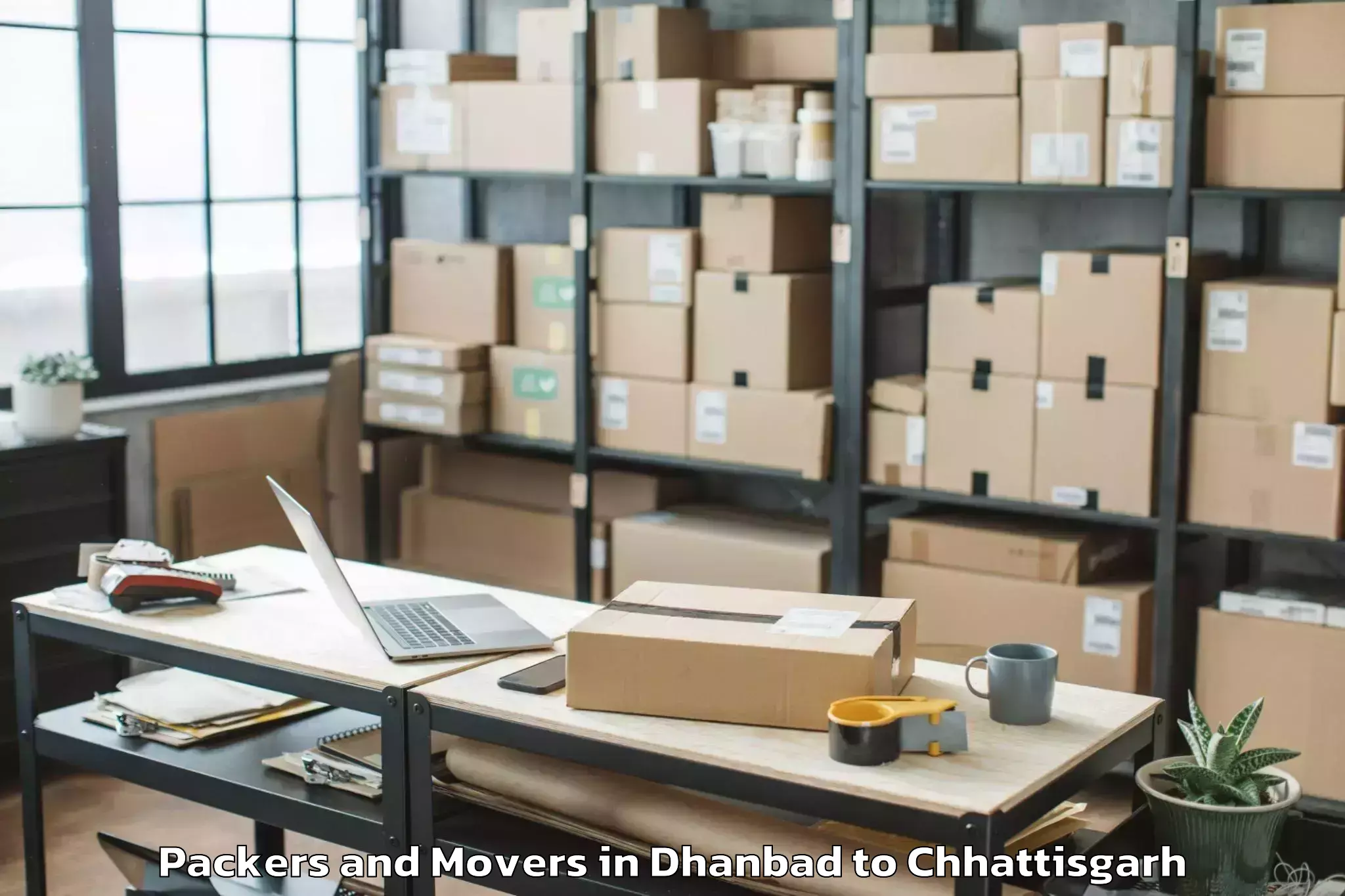 Book Dhanbad to Gharghoda Packers And Movers Online